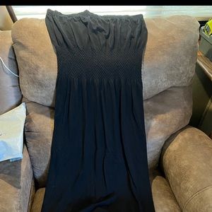 Black strapless maxi dress